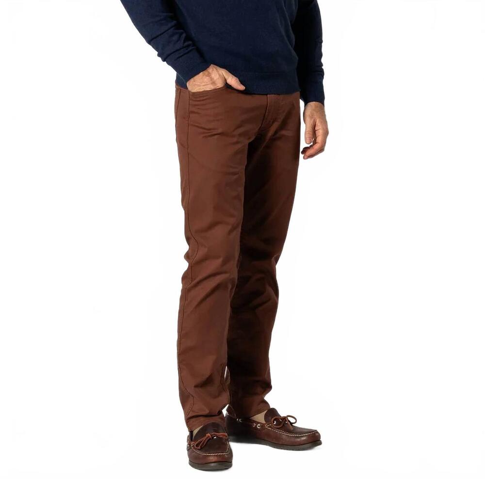 NEW DUCK HEAD shoreline twill 5-pocket pants in saddle brown